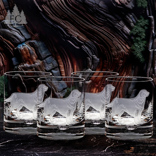 Golden Retriever Crystal Rocks Glasses, Set of 4
