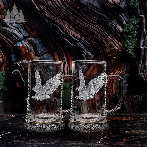Eagle Crystal Mugs, Set of 2