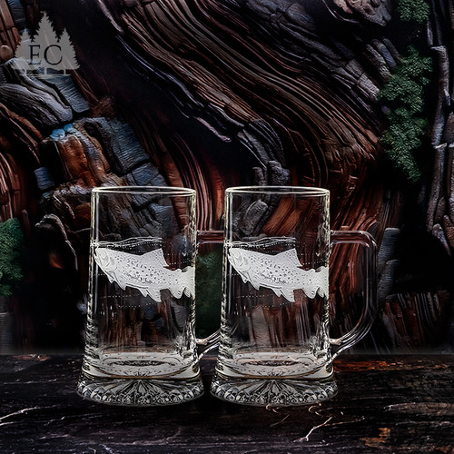 Trout Crystal Mugs, Set of 2
