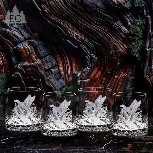 Bobwhite Quail Crystal Rocks Glasses (Set of 4) - Spirit of the