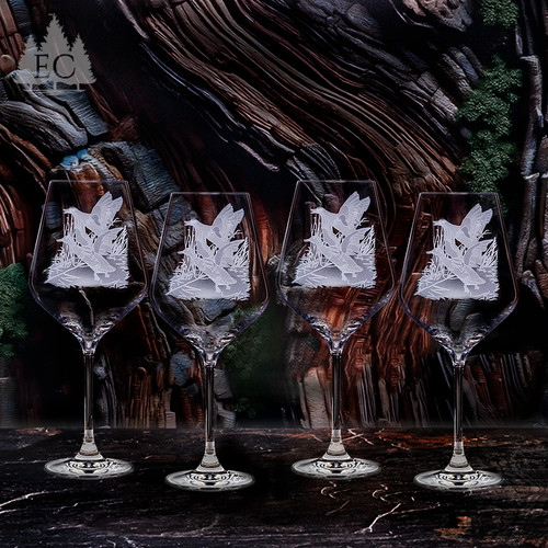Fox & Horn Crystal Red Wine Glasses (Set of 4) - Wonders of