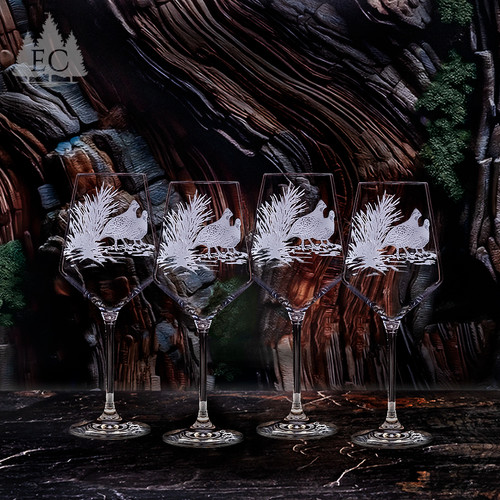 Fox & Horn Crystal White Wine Glasses (Set of 4) - Wonders of