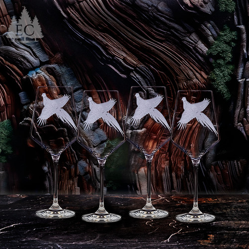Fox & Horn Crystal White Wine Glasses (Set of 4) - Wonders of