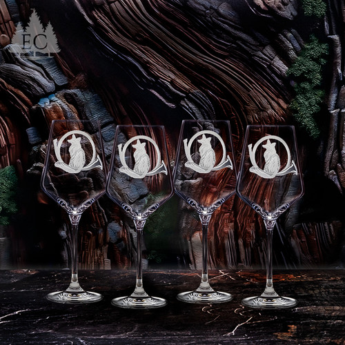 Fox & Horn Crystal Red Wine Glasses (Set of 4) - Wonders of