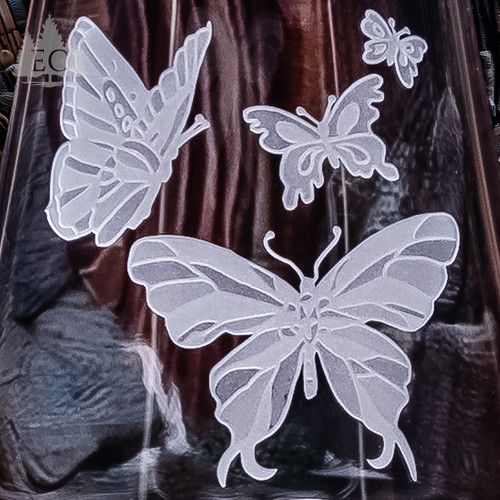 Butterflies Crystal White Wine Glasses - Detail