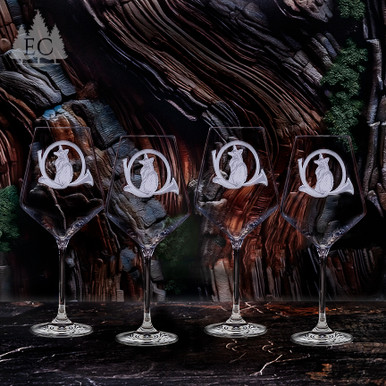 Russian Crystal Wine Glass手作リ酒器 アンティーク雑貨 Fox & Horn Crystal Red Wine Glasses (Set of 4) - Wonders of