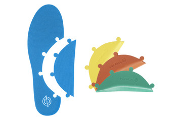 CustomPro Modular Insole system so you can personalise the comfort and support of your work shoes by changing the arch inserts like a jigsaw puzzle.