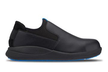 WearerTech Vitalise Black Work Shoe Slip On With Safety Toe Cap and Non Slip Sole Side View