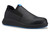 WearerTech Vitalise Black Work Shoe Slip On With Safety Toe Cap and Non Slip Sole Angle View