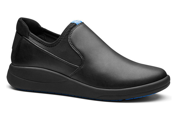 WearerTech Vitalise Slip On Black Work Shoe Angle View