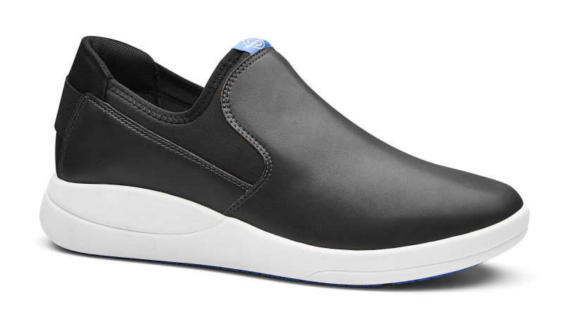 Vitalise Non-Slip Comfortable Work Slip On Shoe, Black/White