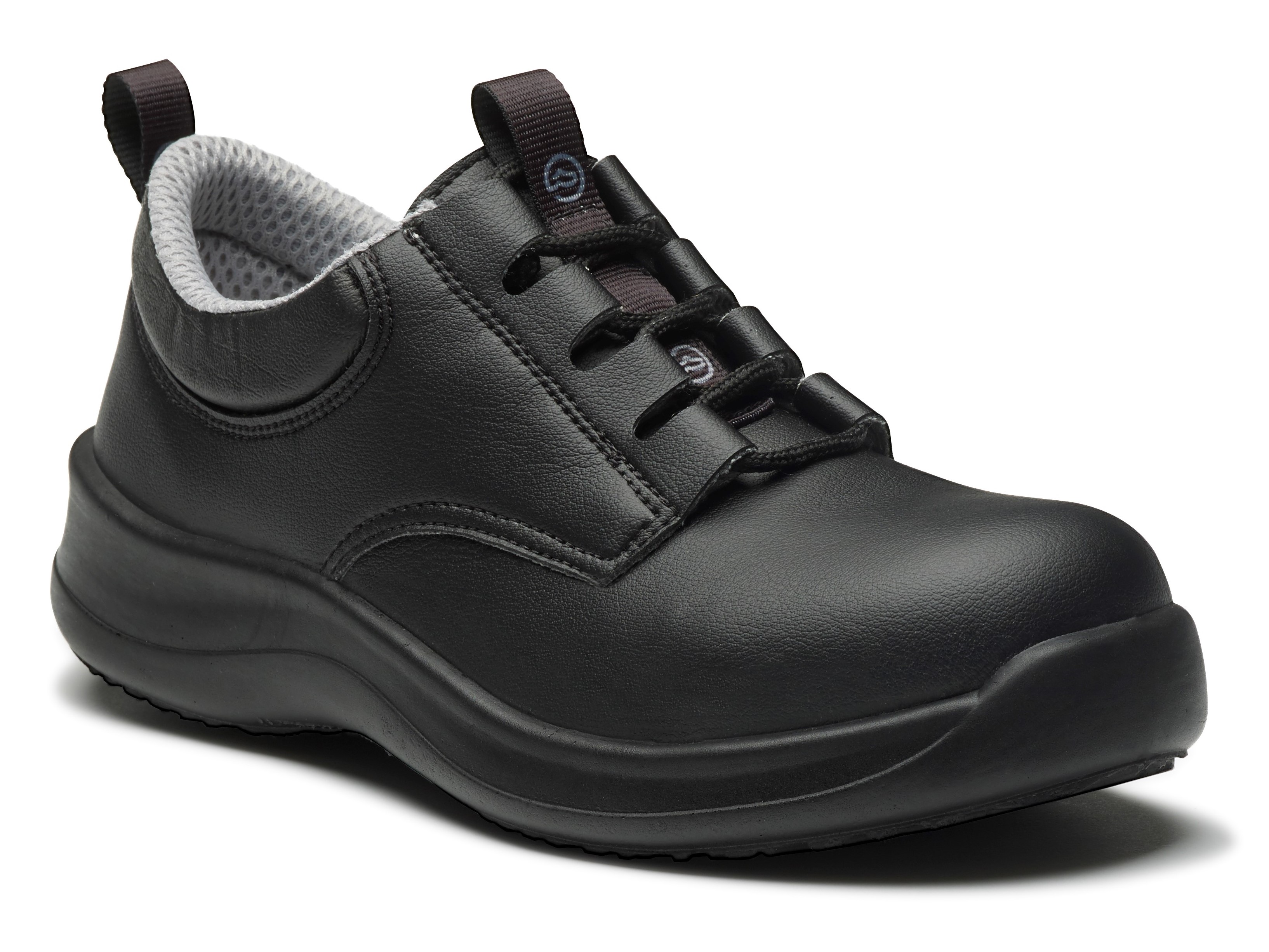 Black SM11 Leather Kitchen Chef Slip On Safety Shoes