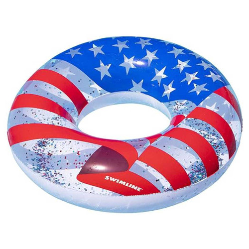 Swimline Americana Glitter Inflatable Pool Ring Float