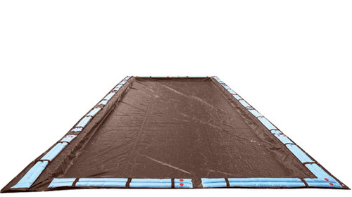 18'x36' Rectangle Brown Inground Solid Winter Cover - 10 Year Warranty