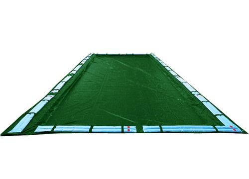 16'x32' Rectangle Green Inground Solid Winter Cover - 12 Year Warranty