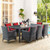 Modway Summon 9 Piece Outdoor Patio Sunbrella® Dining Set Canvas Red