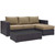 Modway Convene 3 Piece Outdoor Patio Sofa Set Espresso Mocha