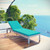 Modway Shore Outdoor Patio Aluminum Chaise with Cushions Silver Turquoise