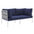 Modway Harmony 5-Piece Sunbrella® Outdoor Patio Aluminum Furniture Set Gray Navy