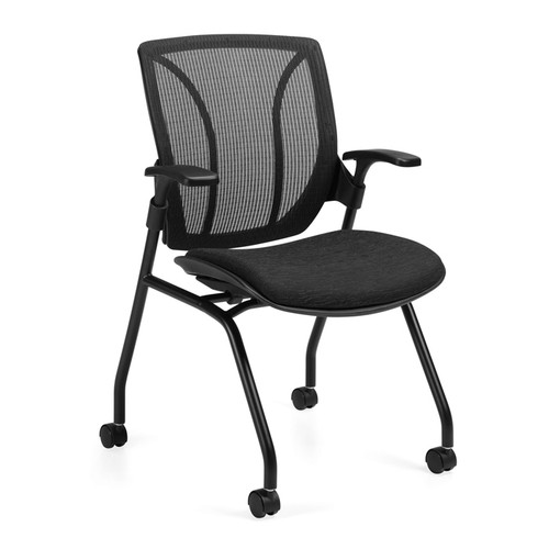 ROMA-Mesh Medium Back - Flip Seat Nesting Armchair 1899BK-UR22