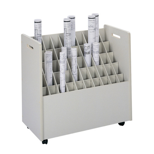 Safco Mobile Roll File, 50 Compartment