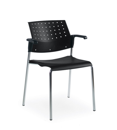 Global SONIC-Stacking Armchair BLACK/BLACK 6513CH-BK/BK