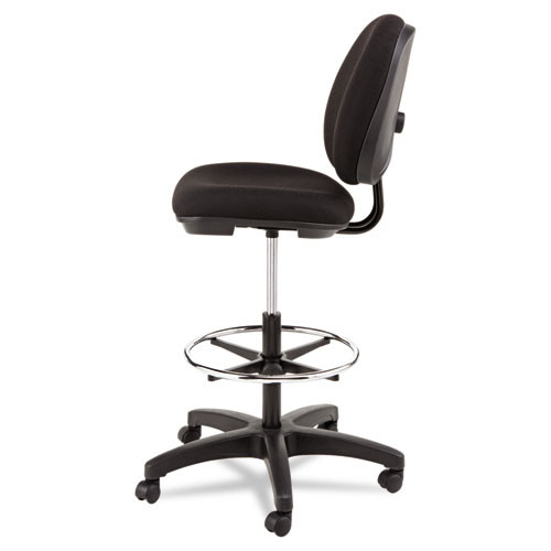 Swivel Task Stool, 100% Acrylic With Tone-On-Tone Pattern, Black