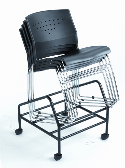 Boss Stack Chair With Chrome Frame - SHIPS 1/BOX B1400-BK-1