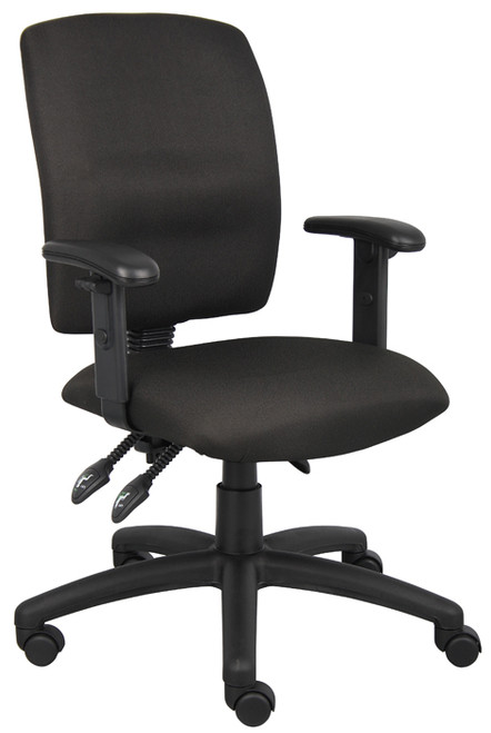 Boss Multi-Function Fabric Task Chair W/ Adjustable Arms B3036-BK