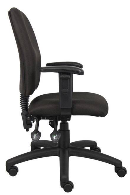 Boss Multi-Function Fabric Task Chair W/ Adjustable Arms B3036-BK