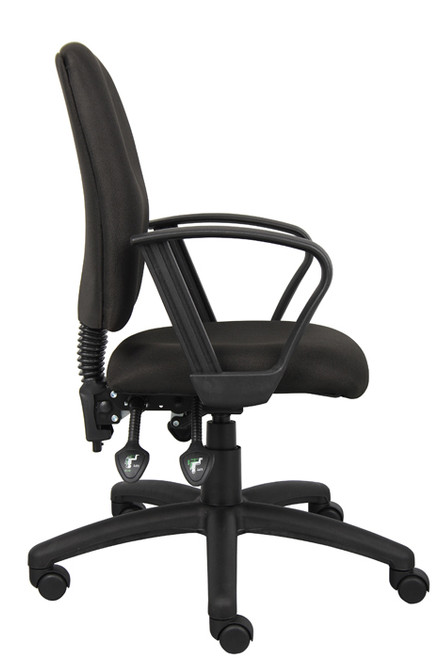Boss Multi-Function Fabric Task Chair W/Loop Arms B3037-BK