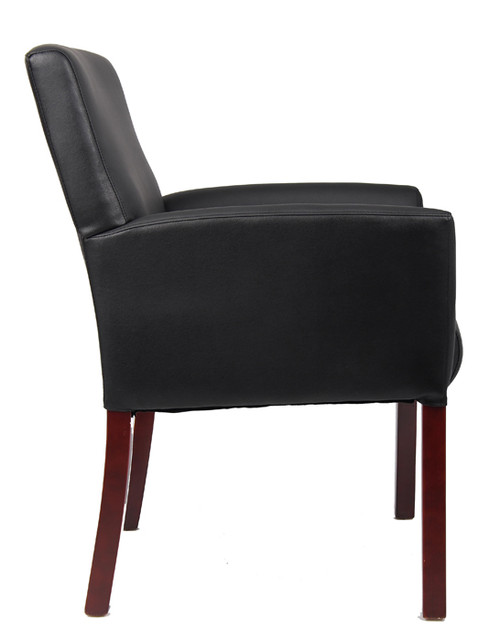 Boss Box Arm Guest Chair W/Mahogany Finish B619