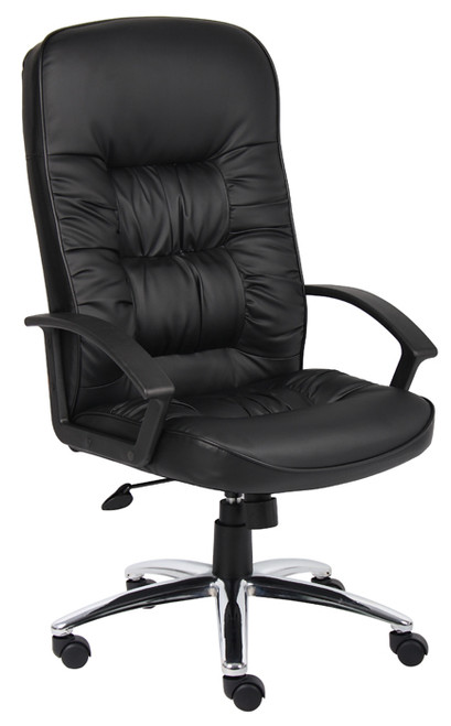 Boss High Back Leatherplus Chair W/ Chrome Base B7301C
