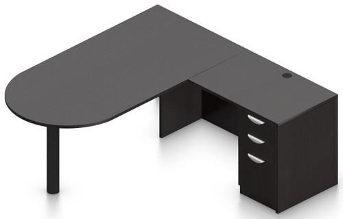 Offices To Go Layout SL-24, 72" x 71" D-Island with Return