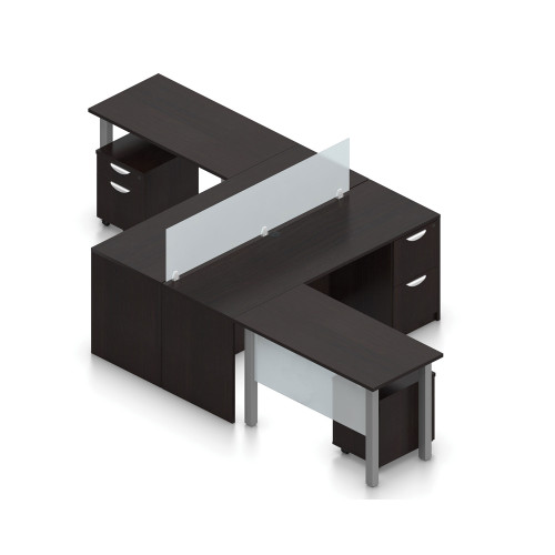 Offices To Go Layout SL-6, 71" x 144" 2-Pod Workstation