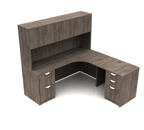 Offices To Go Layout SL-25, Right Corner Extension with Return and Hutch