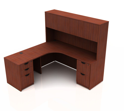 Offices To Go Layout SL-25, Left Corner Extension with Return and Hutch