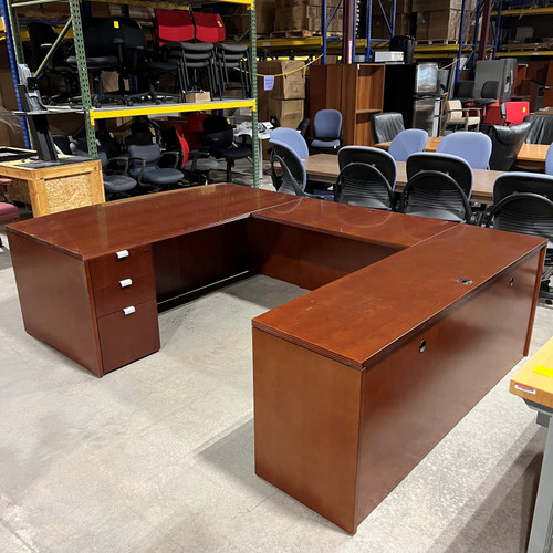 Pre-Owned Cherryman U-Shape, Bow-Front Desk