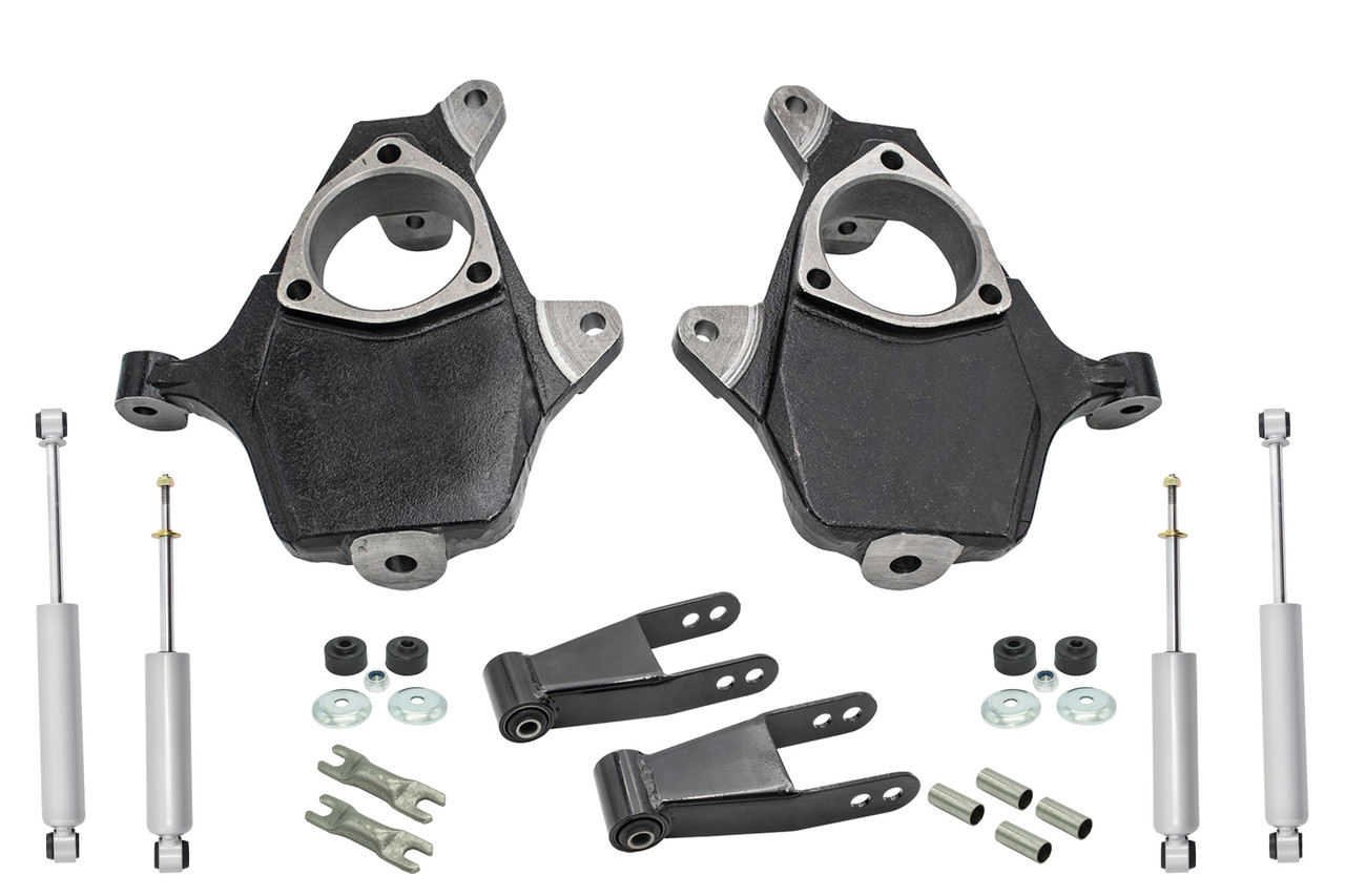 99 - 06 Silverado / Sierra 1500 2" / 2" Spindle Drop Kit + Shocks