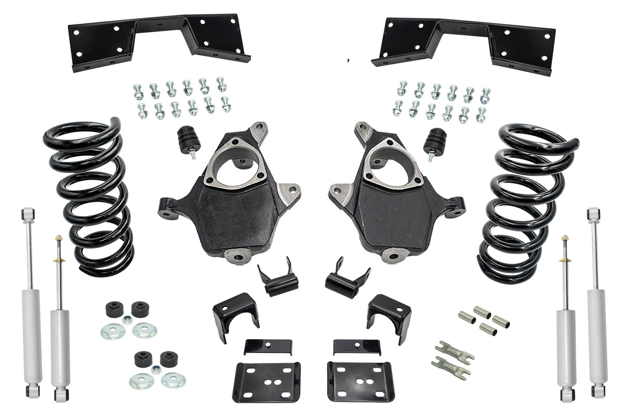 1999 - 2000 Silverado / Sierra 1500 (V6)  3" / 5" Spindle Coil Drop Kit + Shocks Notch