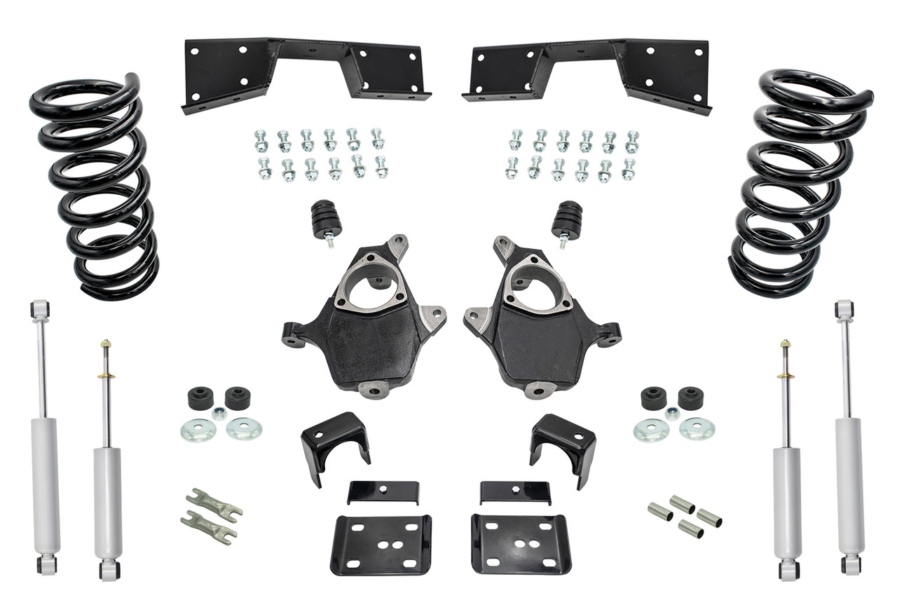 2001 - 06 Chevrolet Silverado GMC Sierra V6 4" / 6" Lower Drop + SHOCKS +C-NOTCH