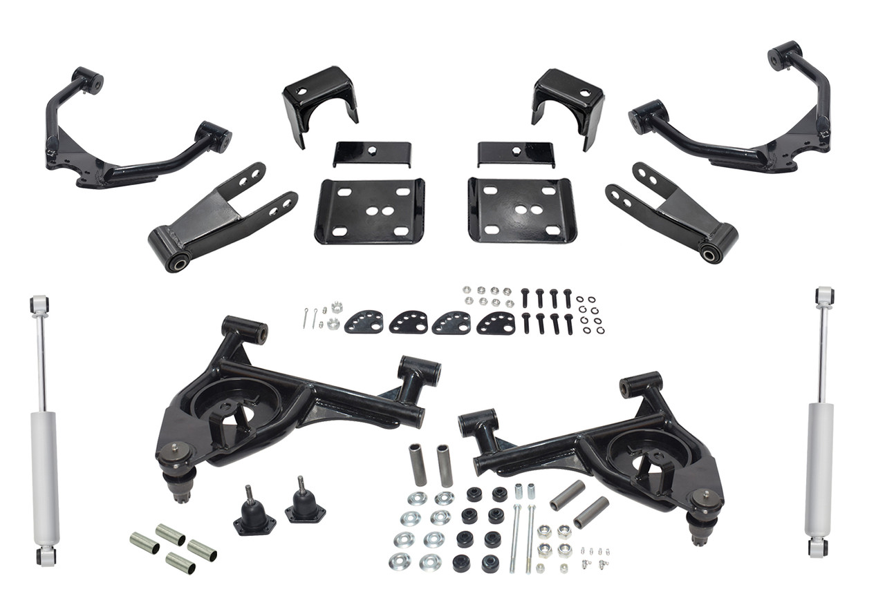 99 - 06 Silverado / Sierra 1500 4" / 7" Control Arm Drop Kit + Rear Shocks