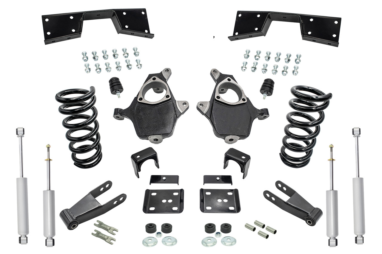 1999 - 00 Chevy Silverado GMC Sierra V8 4" / 7 -8" Lower Drop + SHOCKS +C-NOTCH