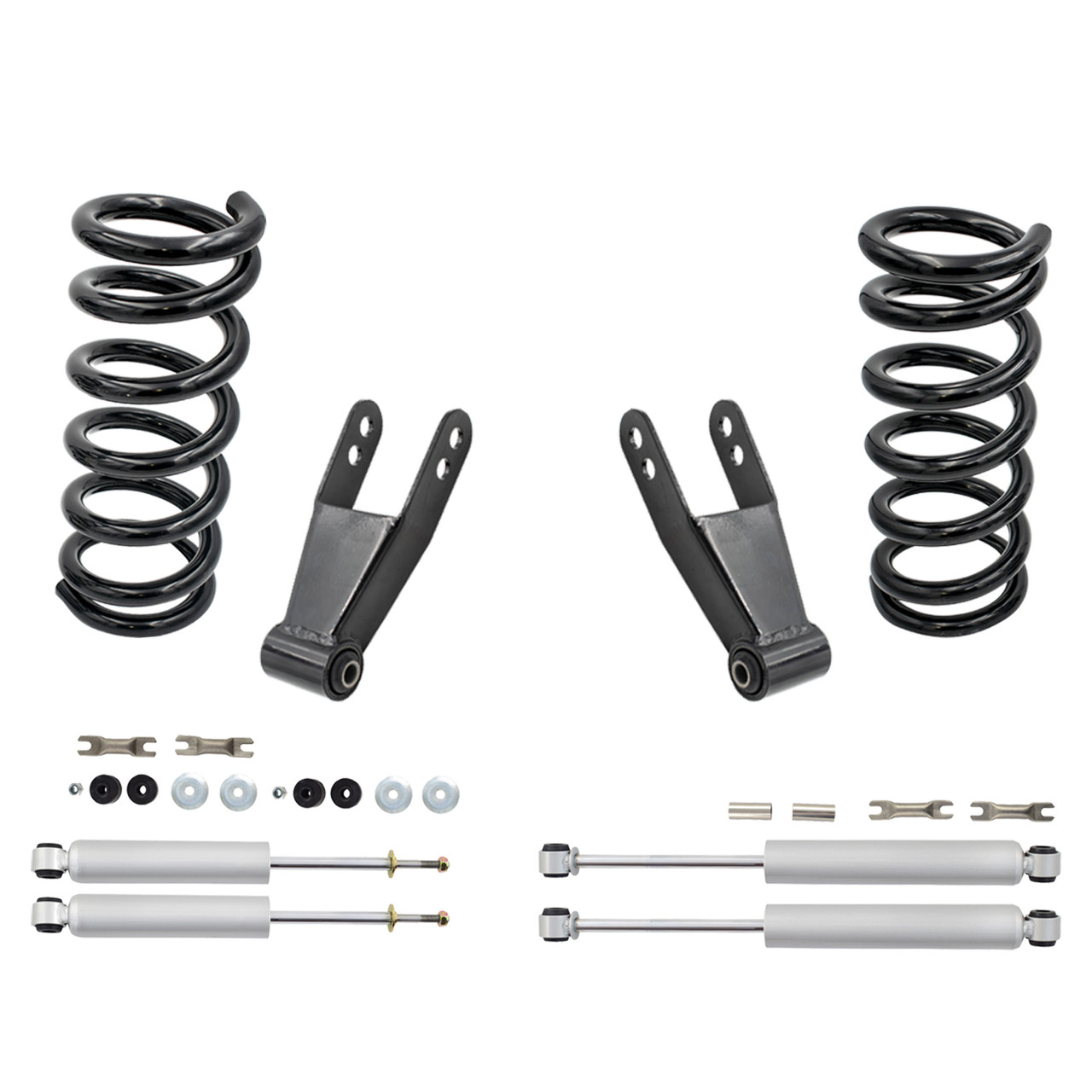 1988 - 1998 Chevrolet GMC C1500 V8 2"/1"-2" Drop Kit Coils + Shackles + Shocks