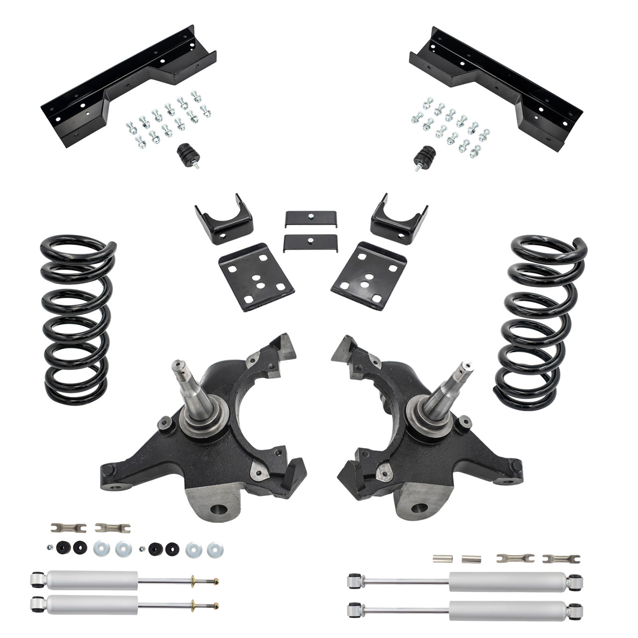 88 - 98 C1500 4" / 6" Drop Kit + Shocks, C-Notch (V6)