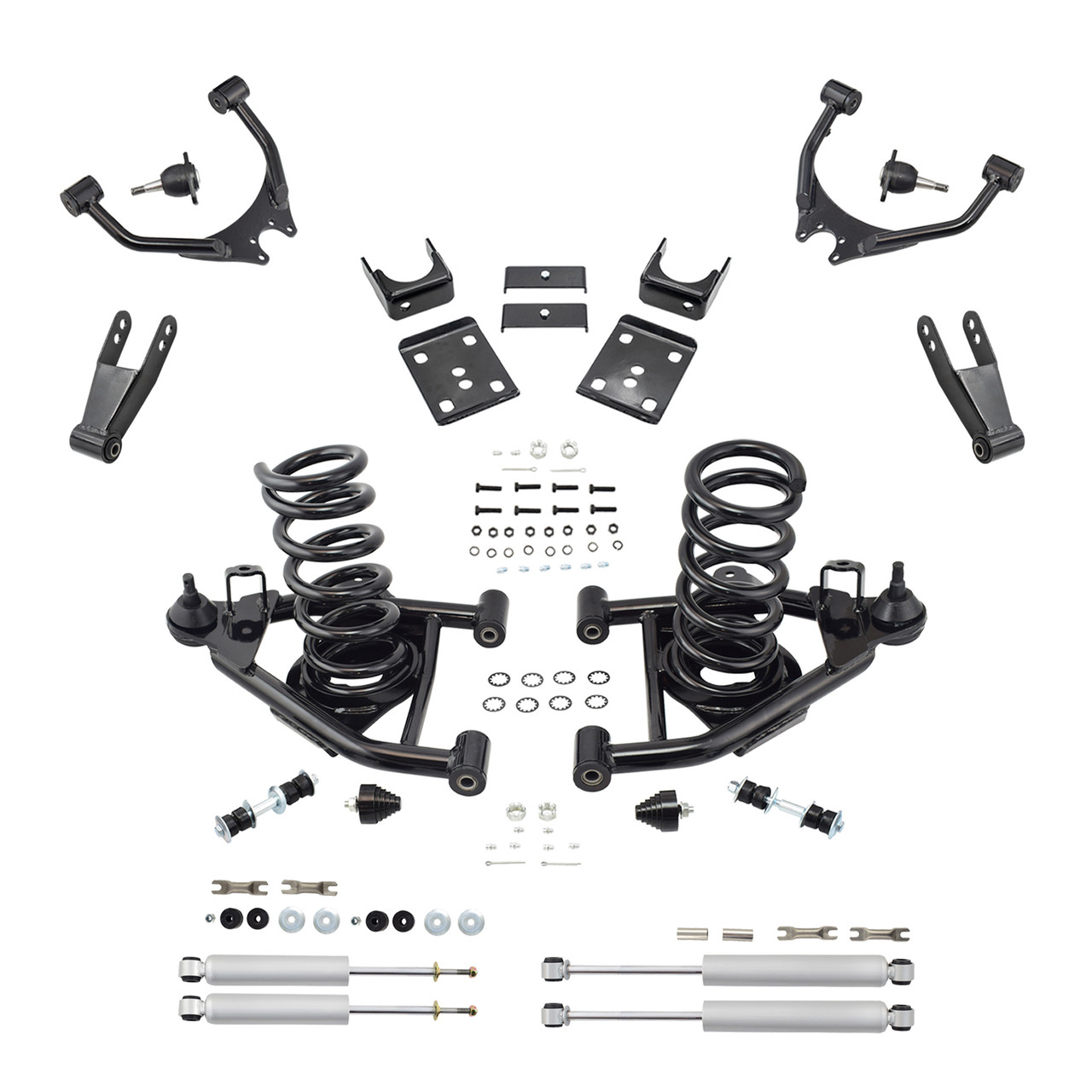 4" / 7" Control Arm Drop Kit for 88-98 Chevy / GMC C1500 V8 w/ Shocks