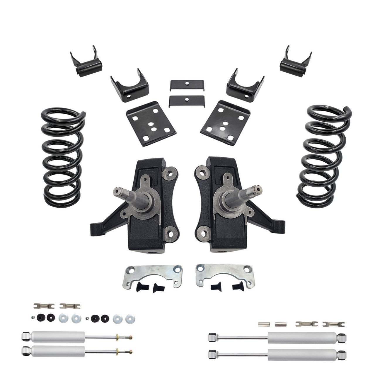 88 - 98 C1500 3" / 5" Spindle + Coil Drop Kit + Shocks (V8) (No Track Width Change)