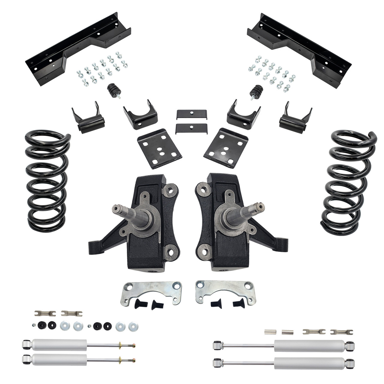 88 - 98 C1500 3" / 5" Spindle + Coil Drop Kit + Shocks, C-Notch (V8) (No Track Width Change)