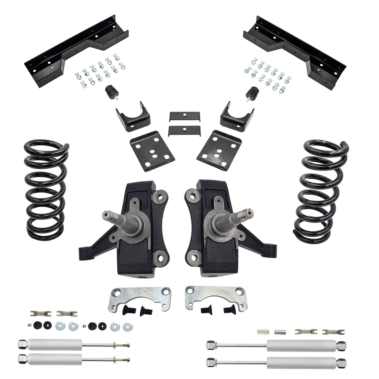 1988 - 1998 Chevy GMC C1500 V8 4" F 6" rear Drop Lowering Kit 4/6 + SHOCKS + NOTCH (No Track Width C