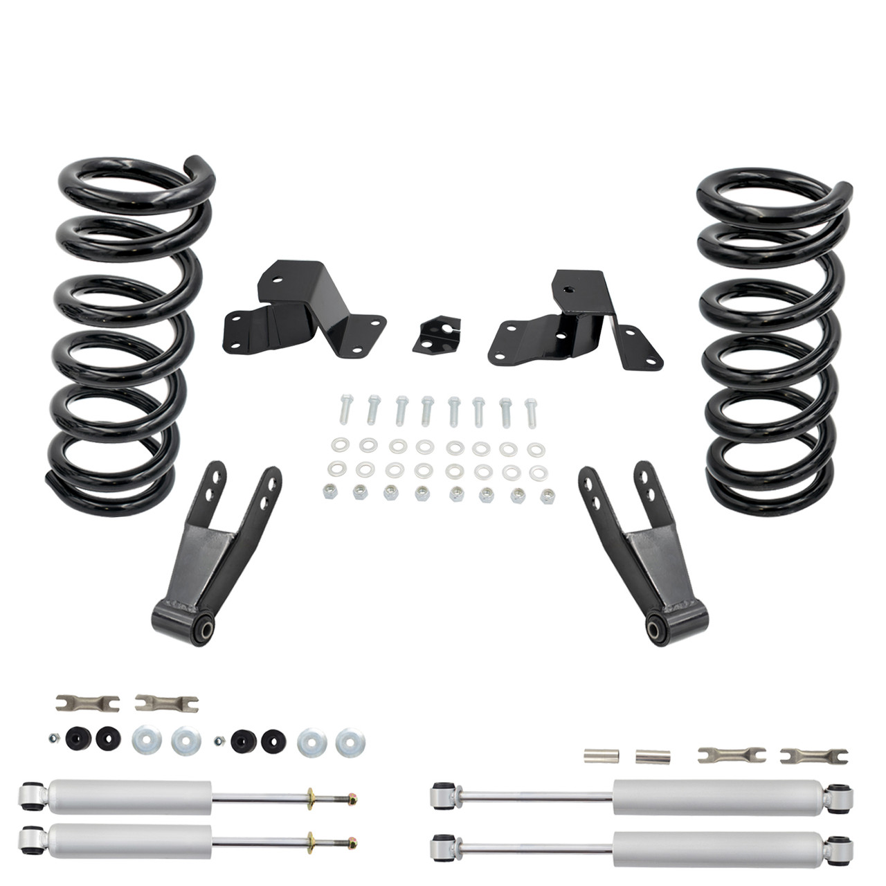 3/3-4 Coil Drop Lowering Kit + Shocks FOR 88-91 Chevy GMC C1500 Std Cab 2WD V8